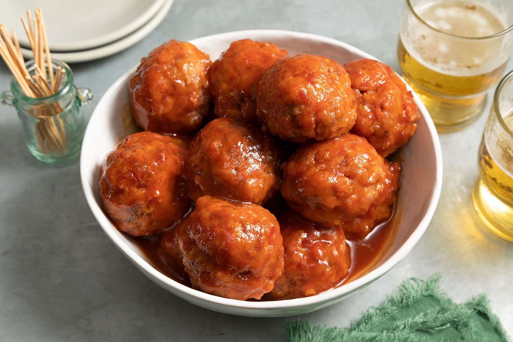 Ham Balls served in a large bowl
