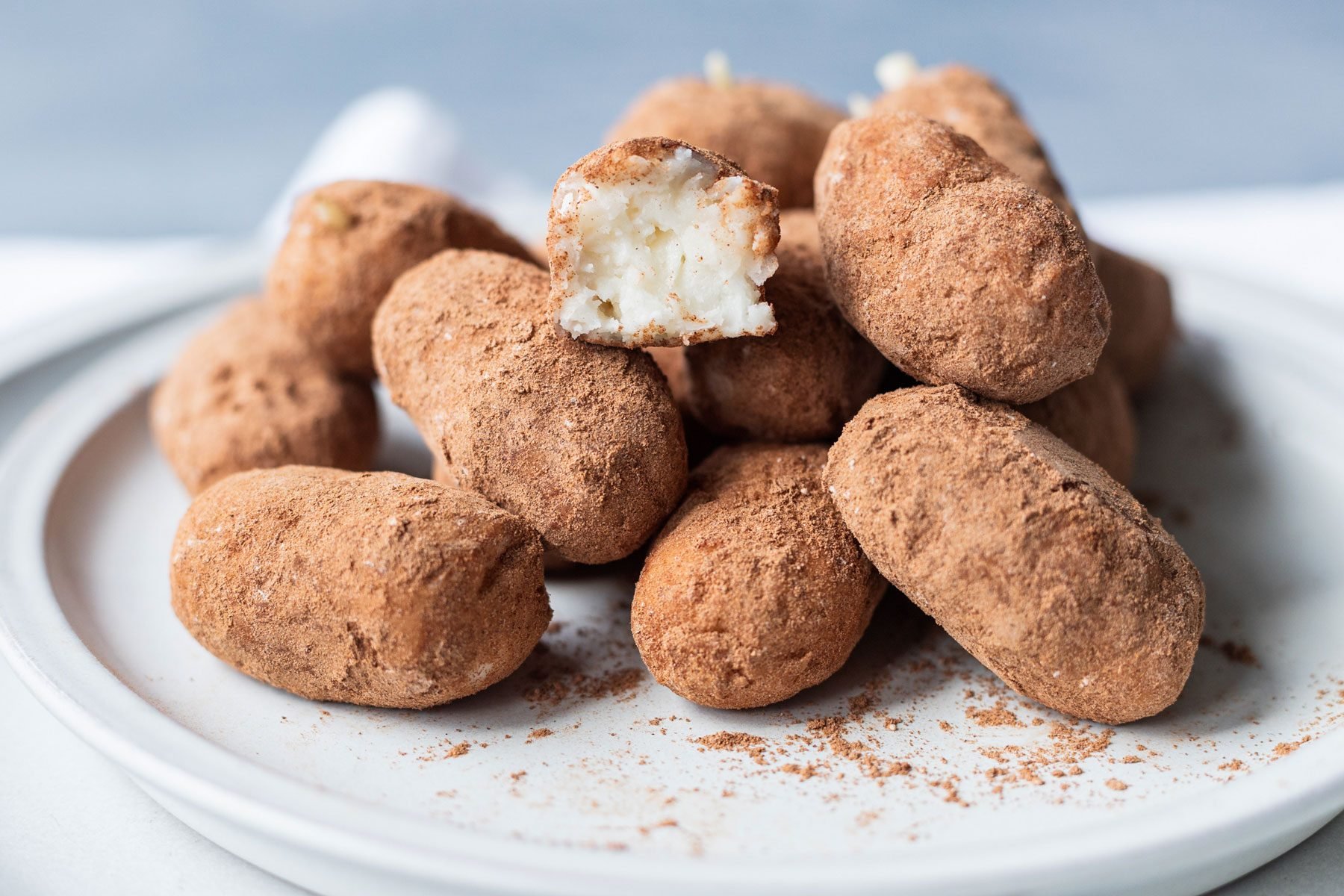 Irish Potato Candy served in a plate