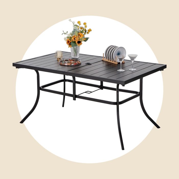 Phi Villa 6 Person Steel Dining Table