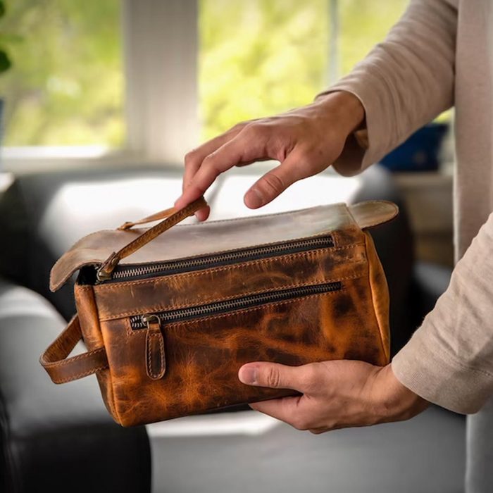 Personalized Leather Dopp Kit