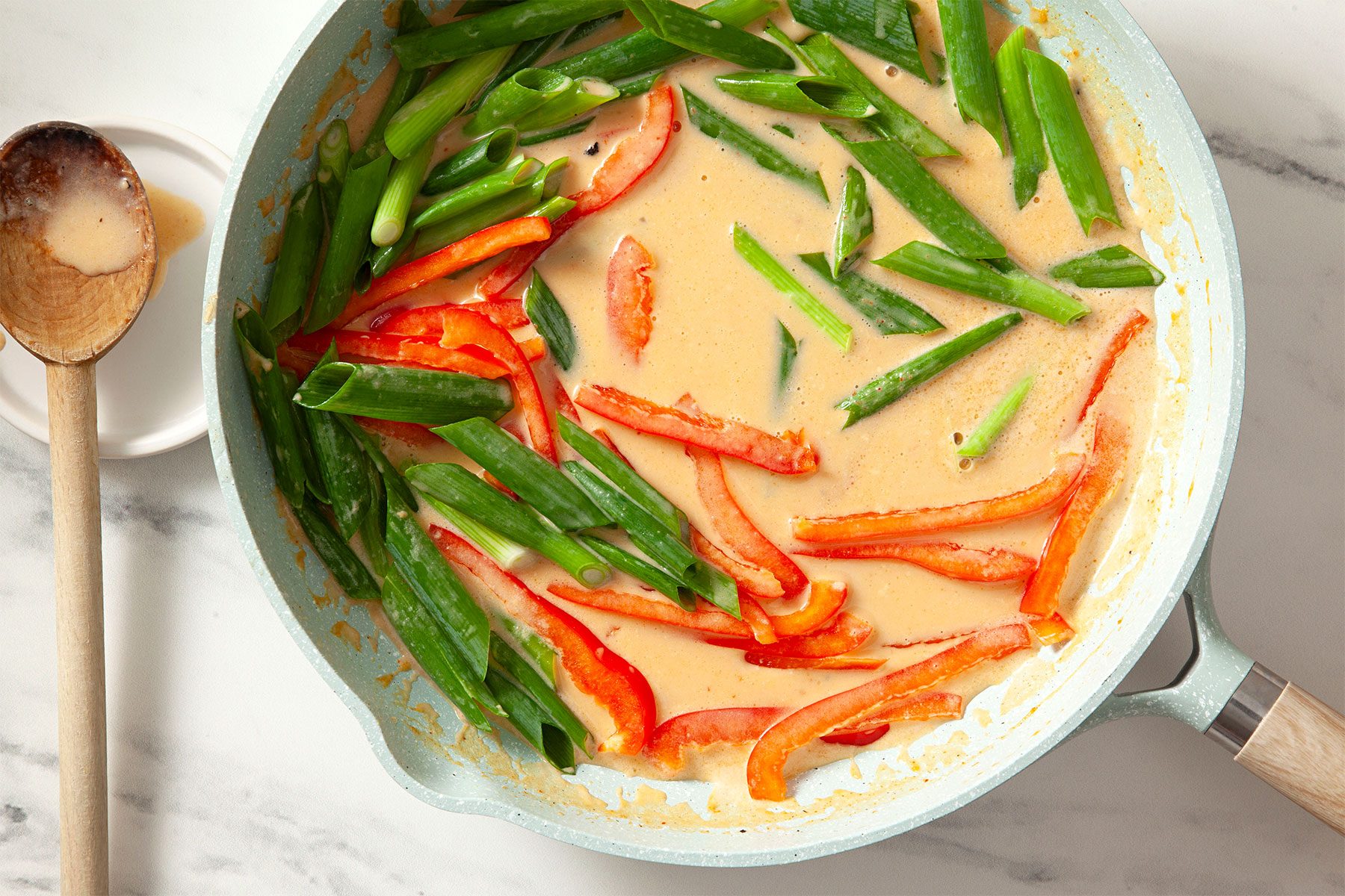 Cooking vegetables in skillet