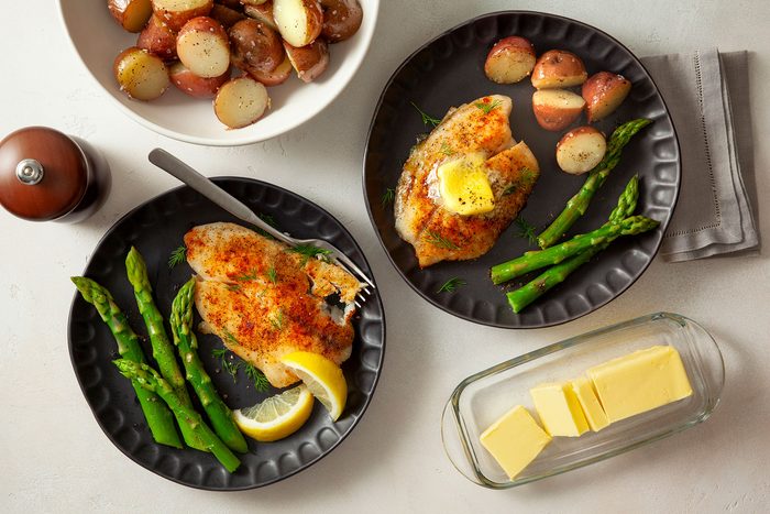 Top shot of Fast Baked Fish