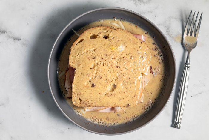 Sandwich dipped in egg batter