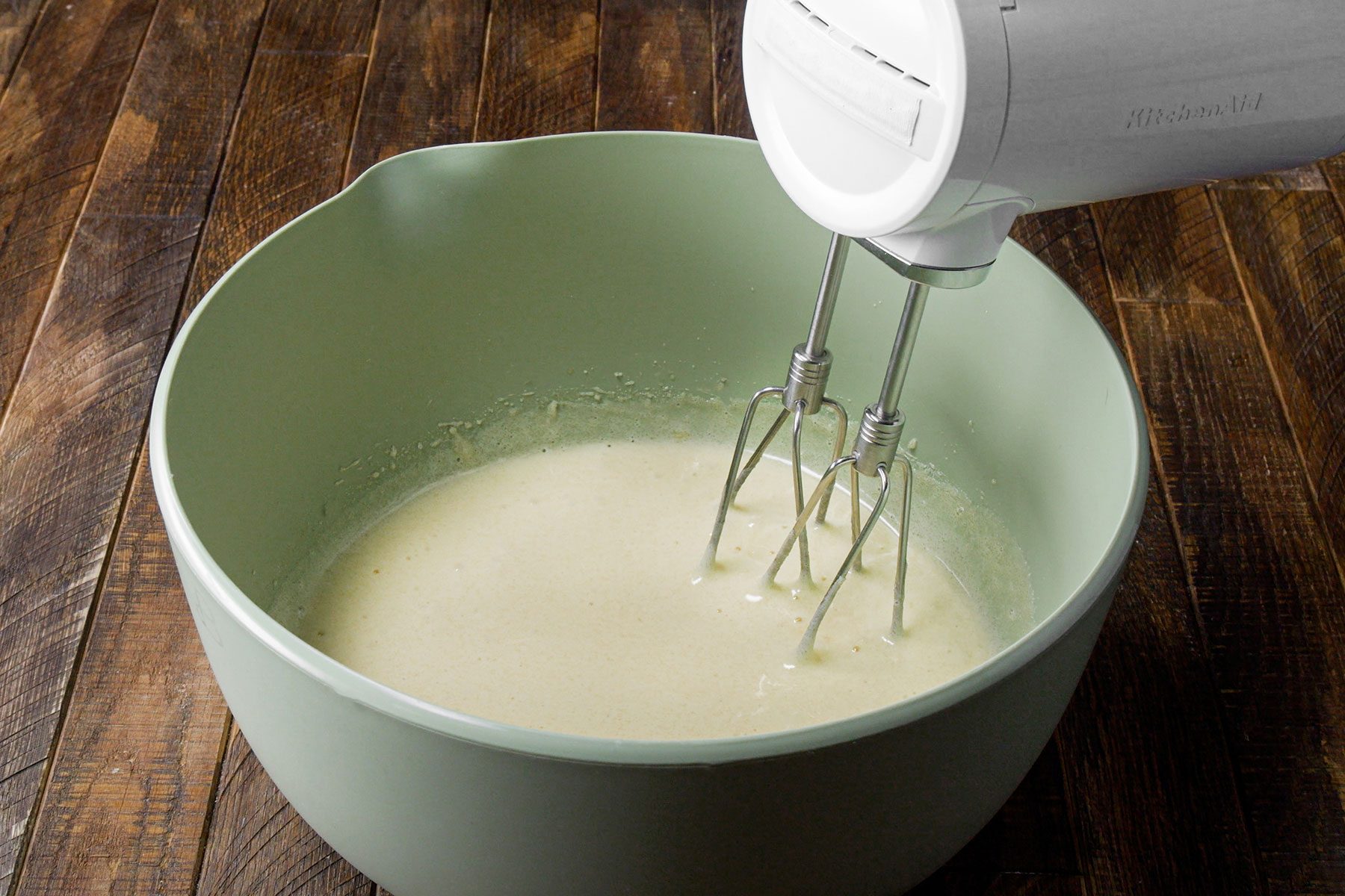 Whisking Ingredients for Olive Oil Cake