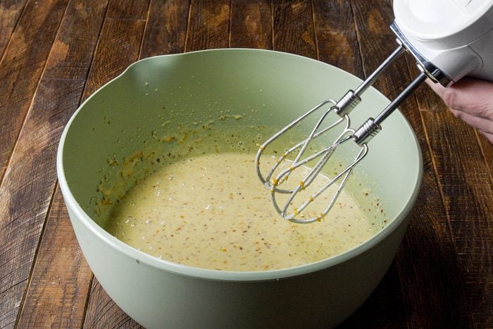Whisking Ingredients for Olive Oil Cake