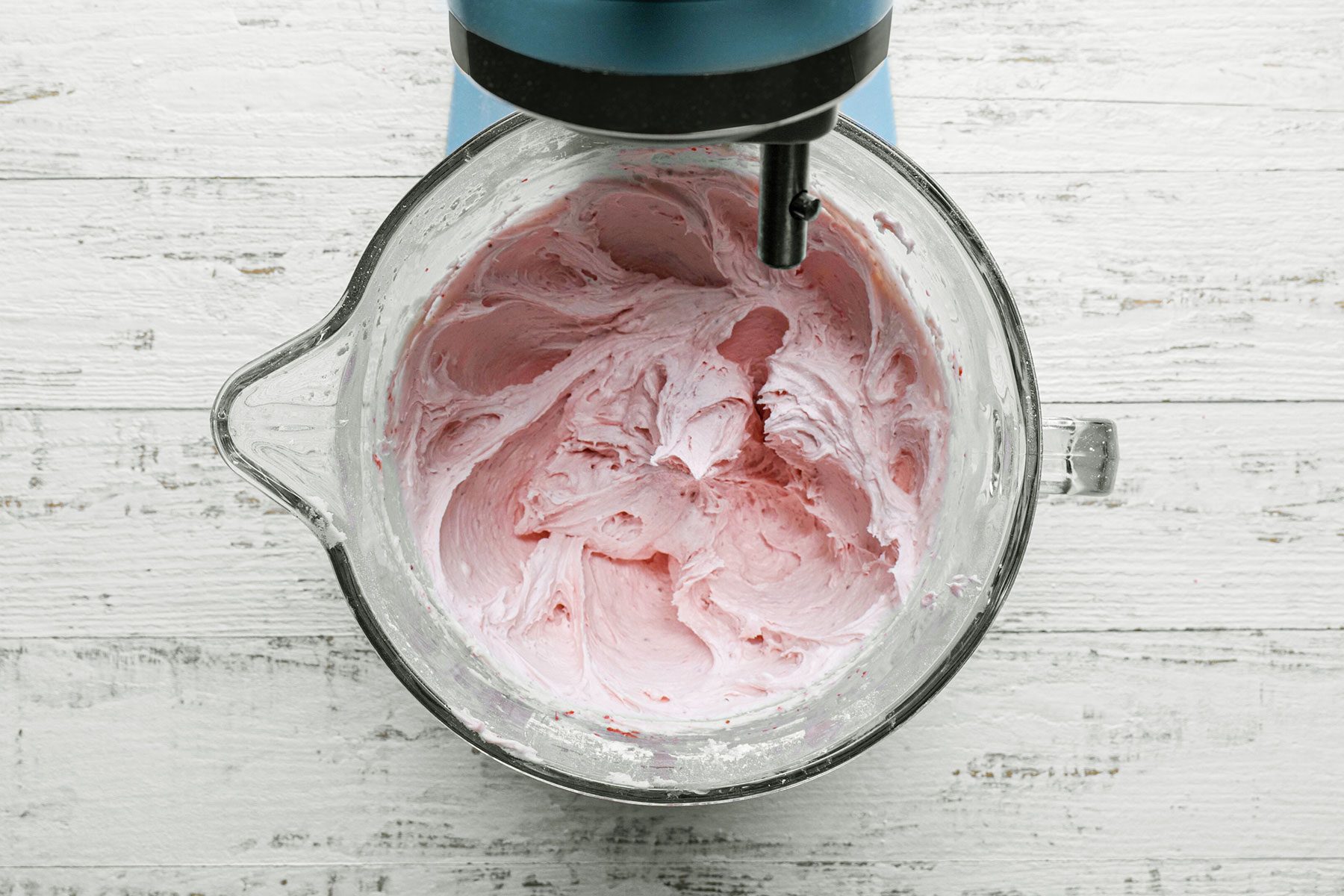 Making Strawberry cream cheese frosting