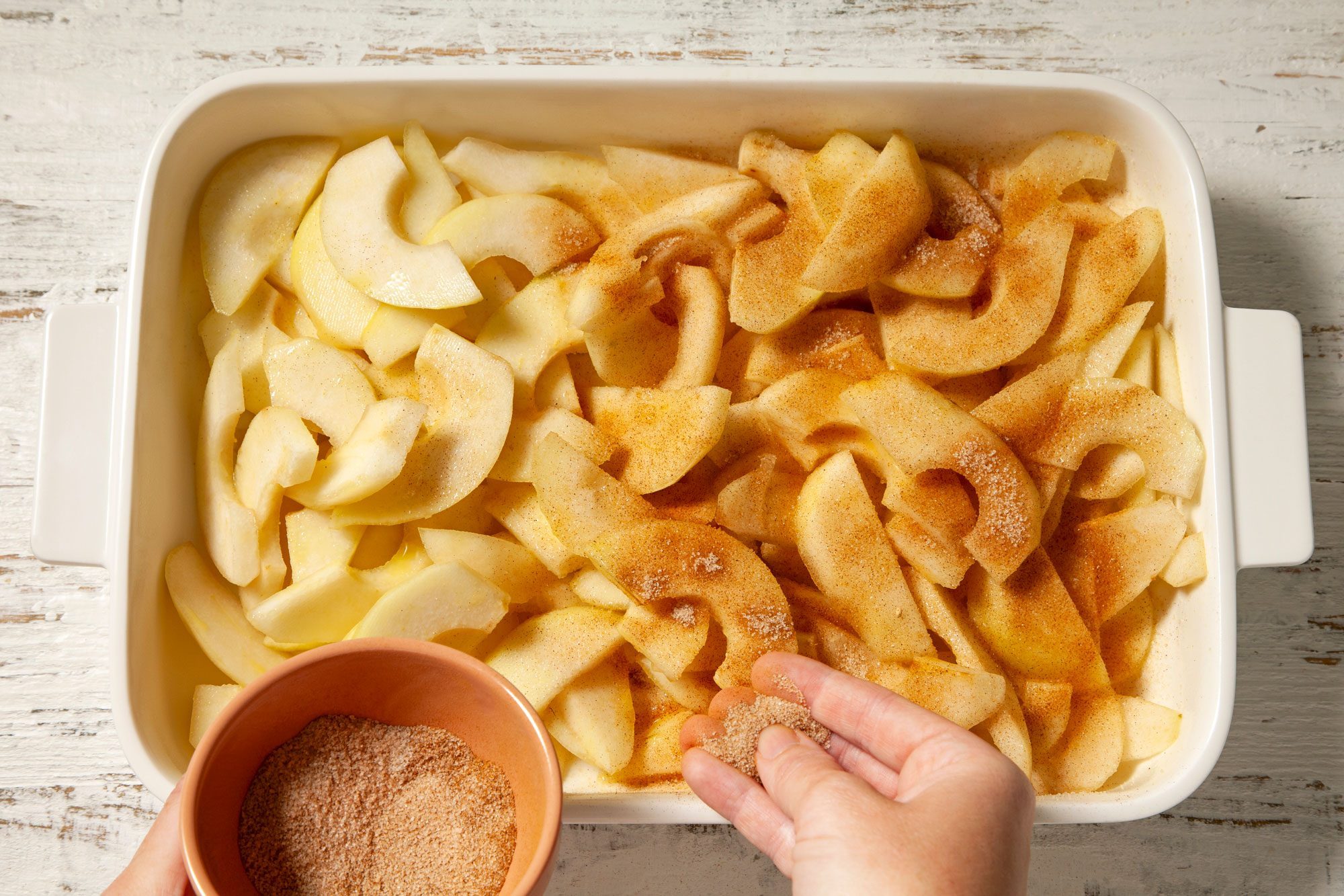 Sprinkle mixture evenly over the pears