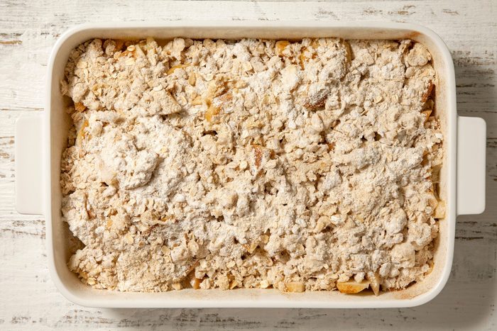 Sprinkle over the spiced pears