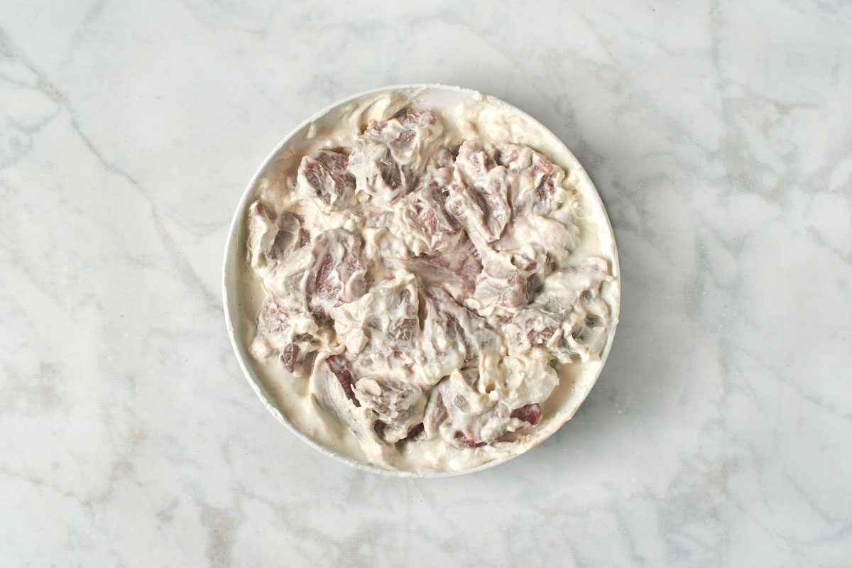 Pork Marinating in a bowl
