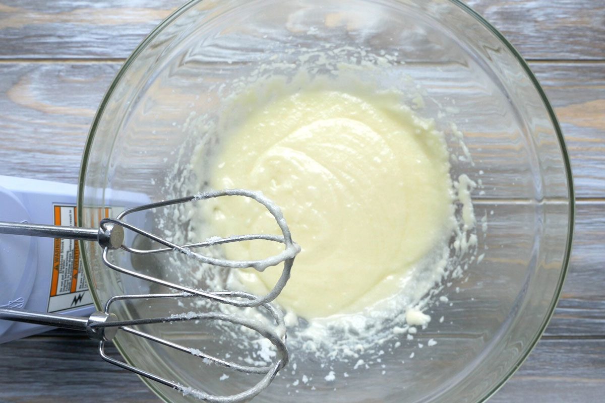 Use a stand mixer to cream the sugar and shortening together until light and fluffy