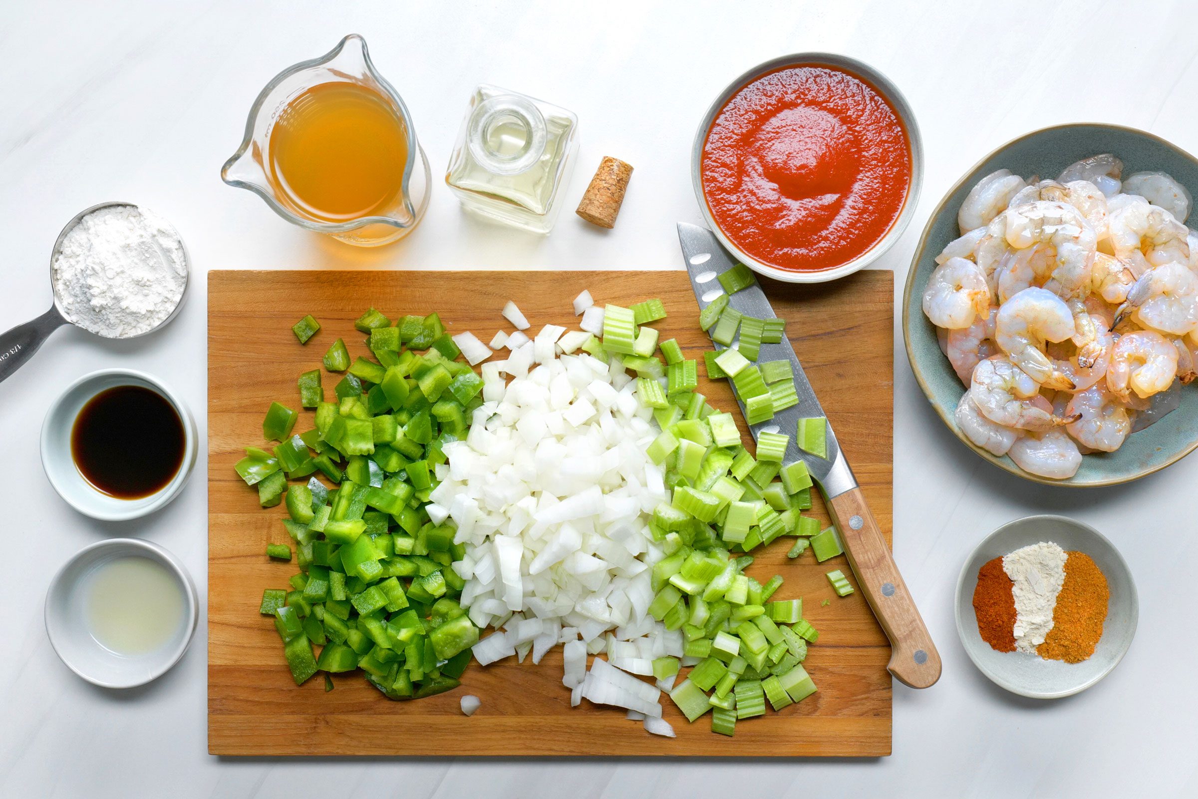 ingredients for Shrimp Etouffee