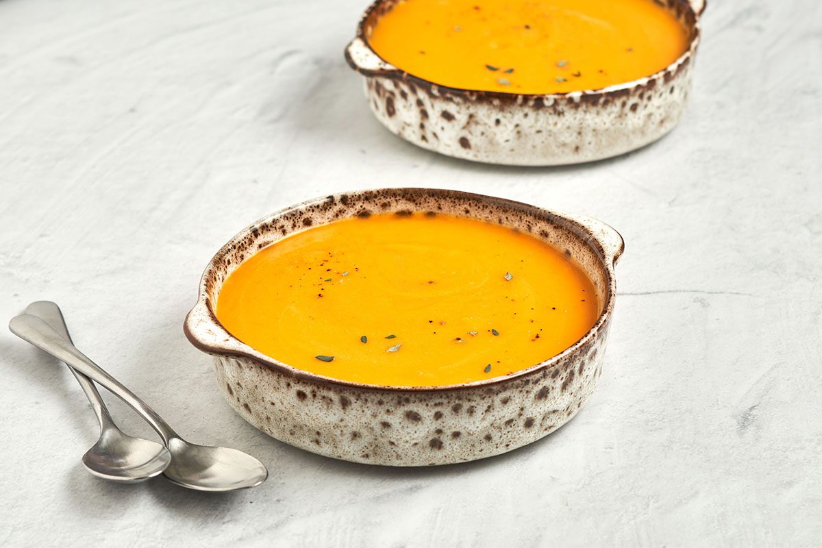 This creamy Butternut Squash and Apple Soup by Taste of Home combines the natural sweetness of butternut squash with the tartness of apples.