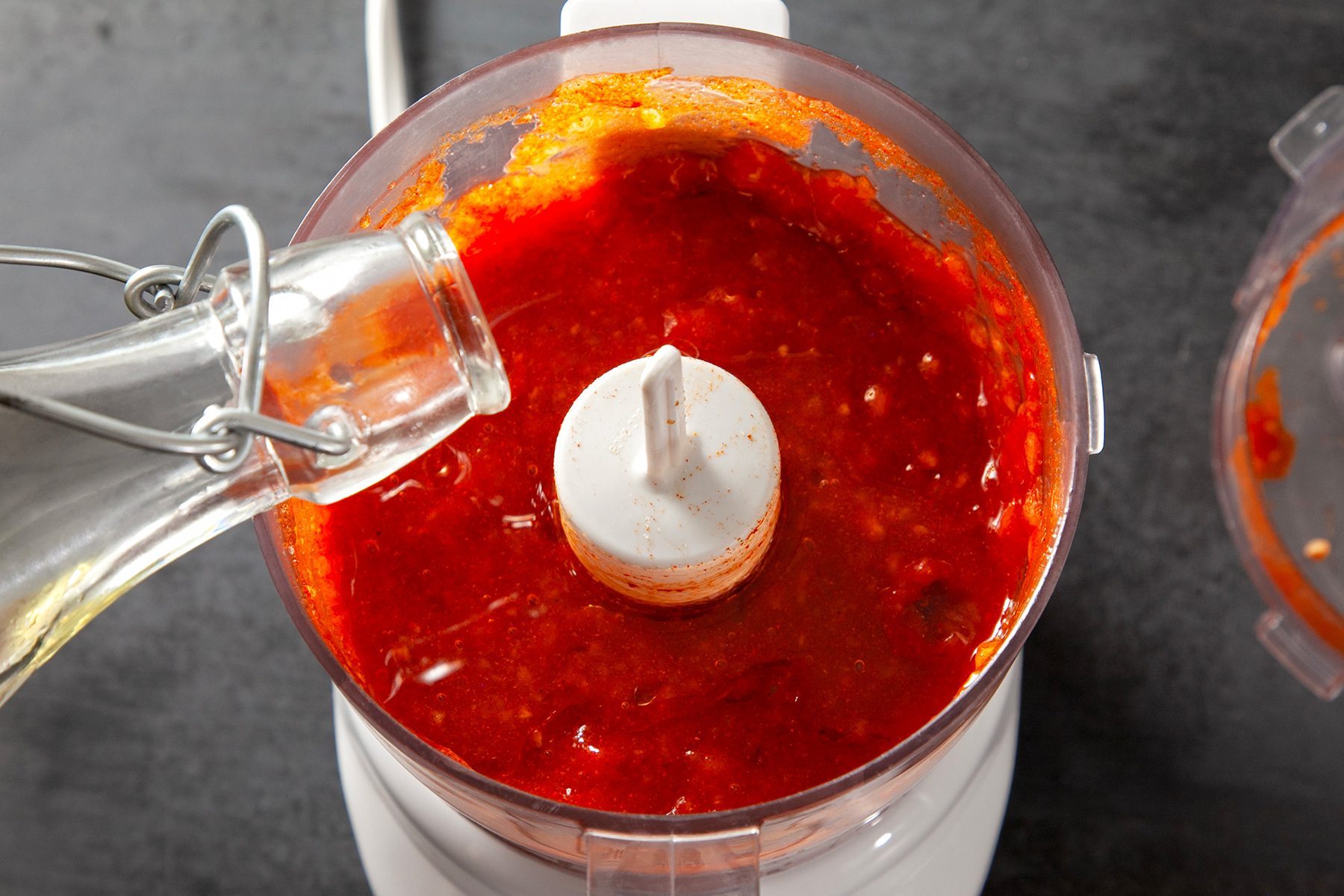 add oil in the processor