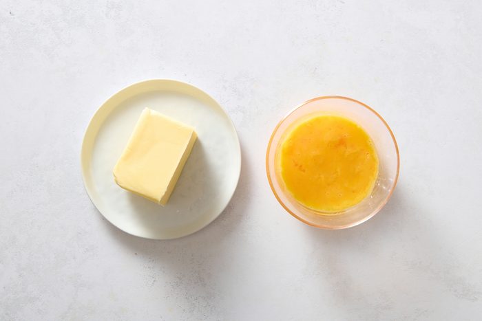 Butter and eggs being brought up to room temperature