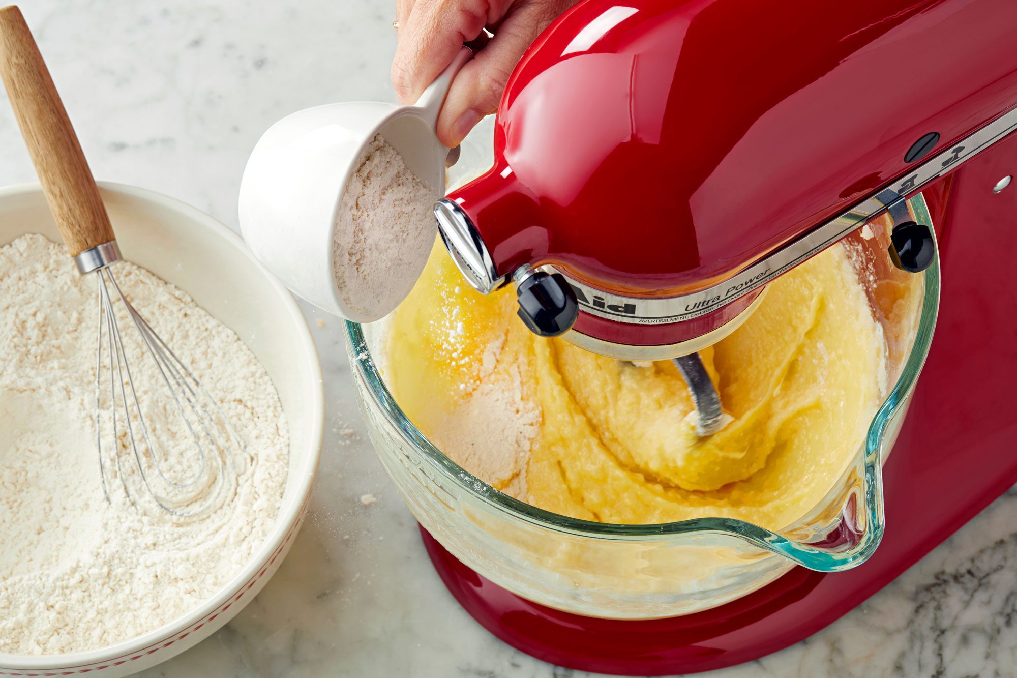 Add flour in the dough mix