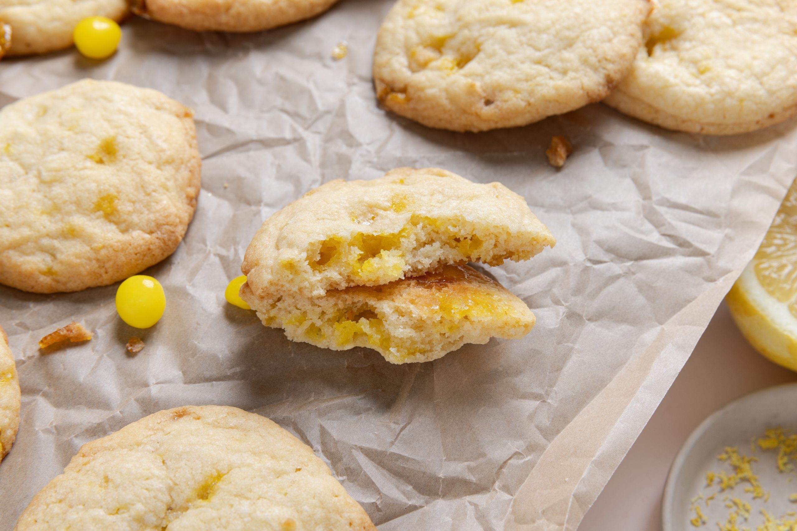 Close up of cookies inside.