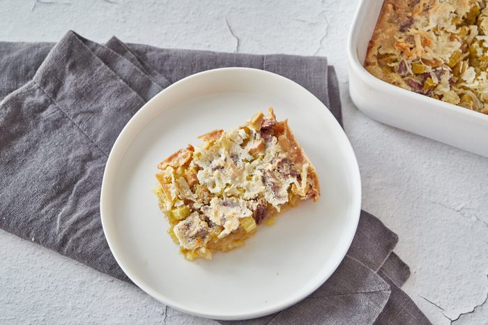 Enjoy these rhubarb bars.