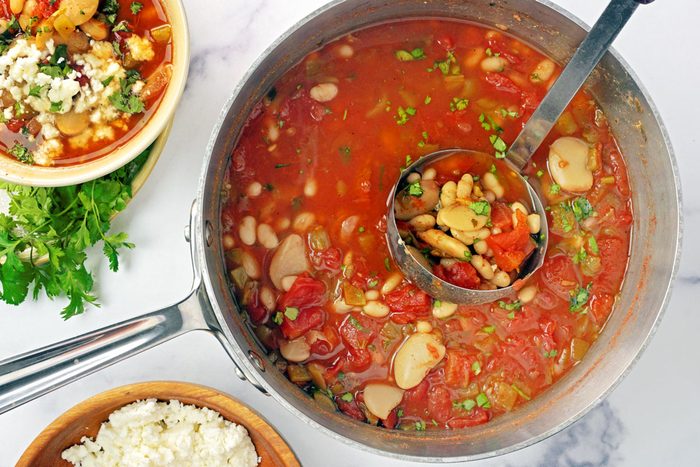 Mexican Bean Soup in a pot