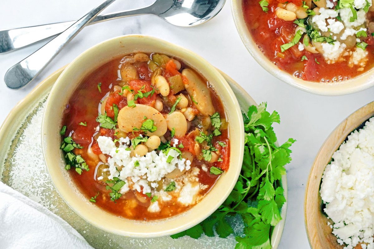 Mexican Bean Soup in a bowl