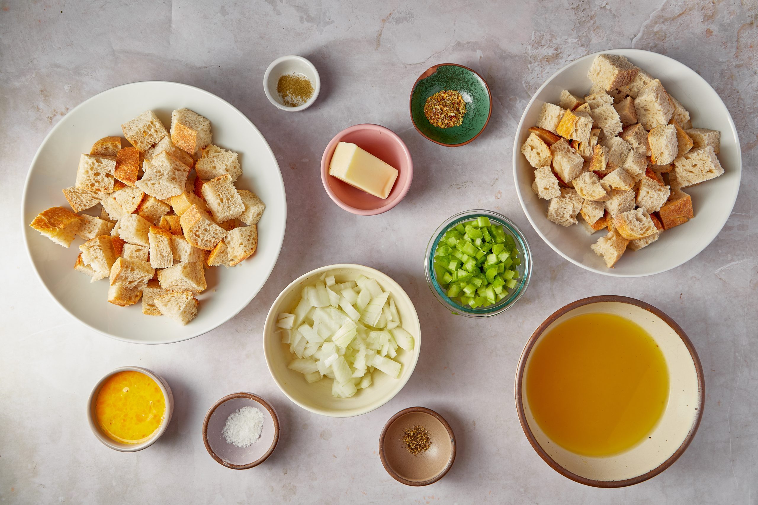 Ingredients for the vegetarian crockpot stuffing