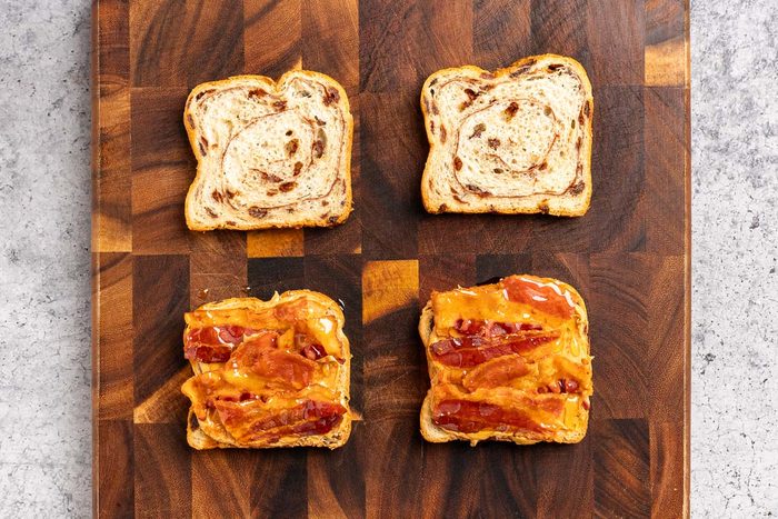Taste of Home Peanut Butter and Bacon recipe photo of preparing the bread.