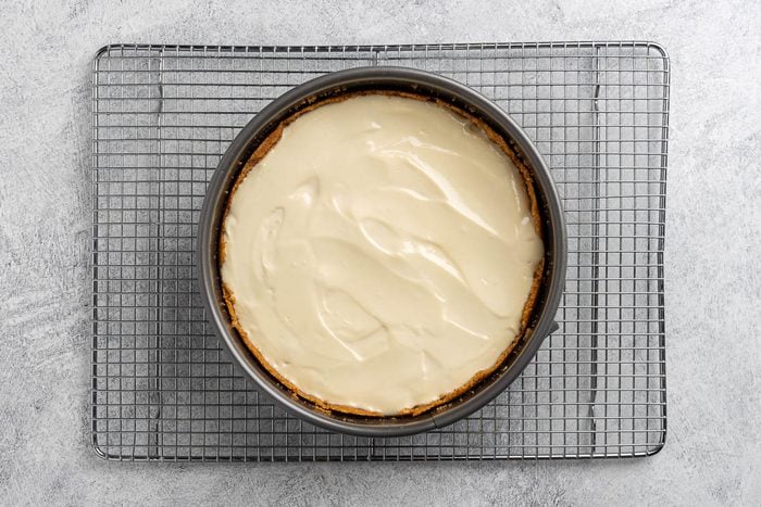 Taste of Home Ricotta Cheesecake recipe photo of the cheesecake baked for a second time.