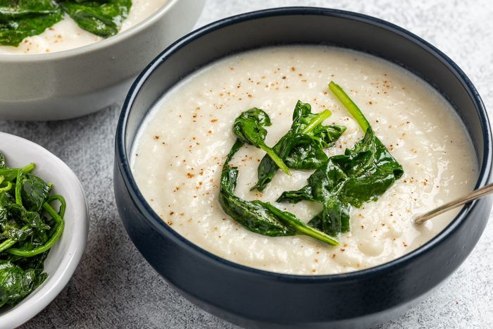 Taste of Home Turnip Soup recipe photo of the finished recipe served into bowls.