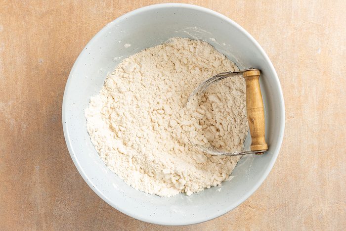 Taste of Home Apple Danish recipe photo of combining the flour and salt, then cutting in the shortening.