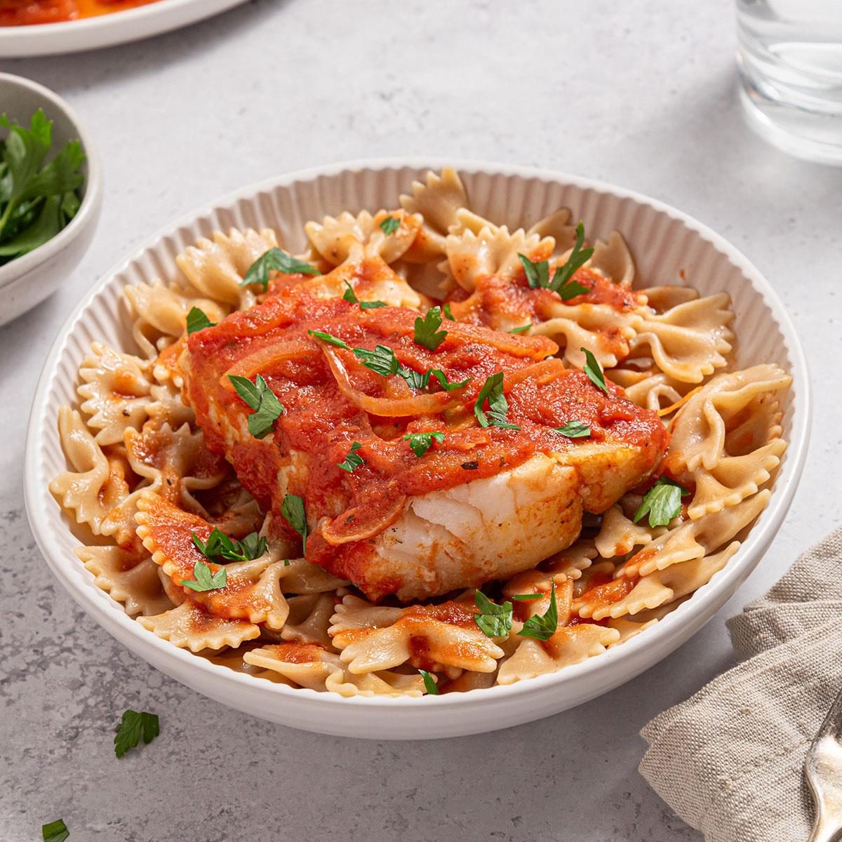 Cod with Hearty Tomato Sauce