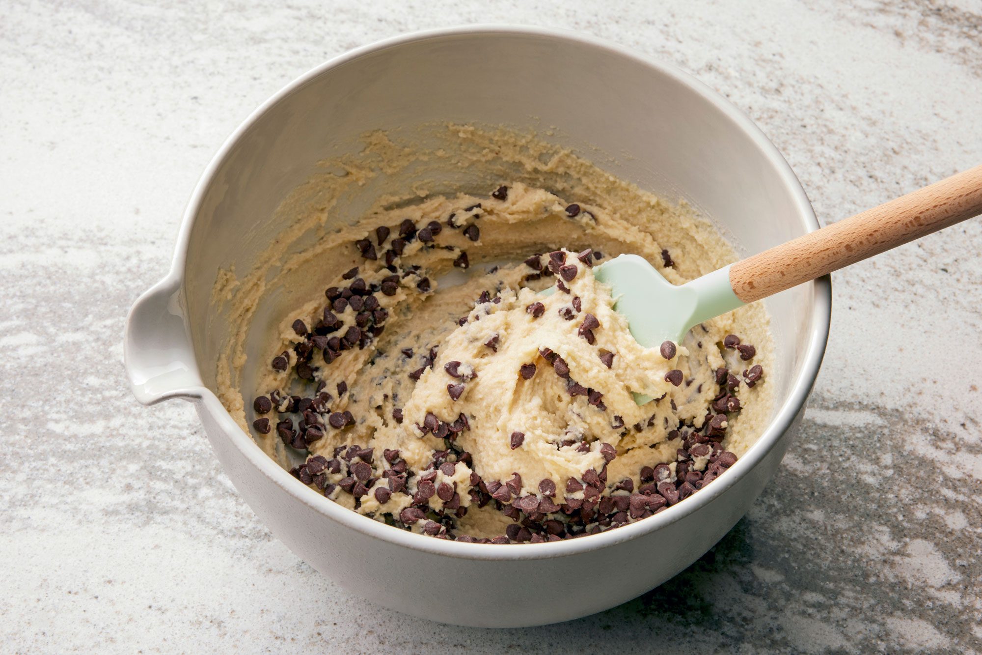 Fold in chocolate chips.