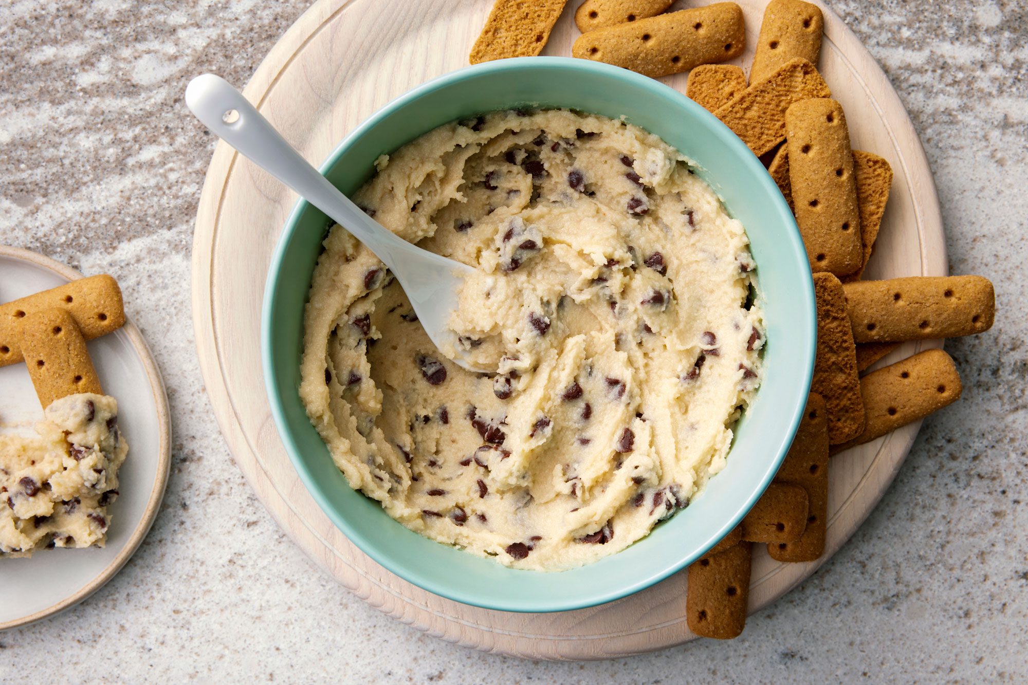 overhead shot of cottage cheese cookie dough