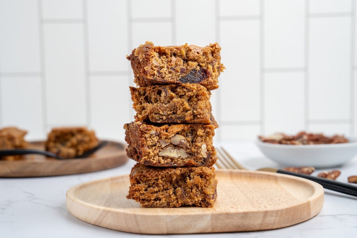 Hero landscape shot of Taste of Home's Date Nut Bars.