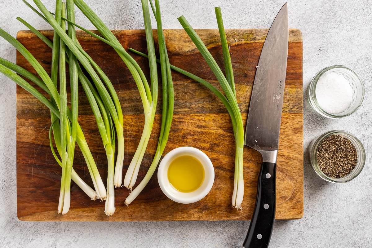 Taste of Home Skirt Steak Tacos recipe photo preparing the onions for the grill.