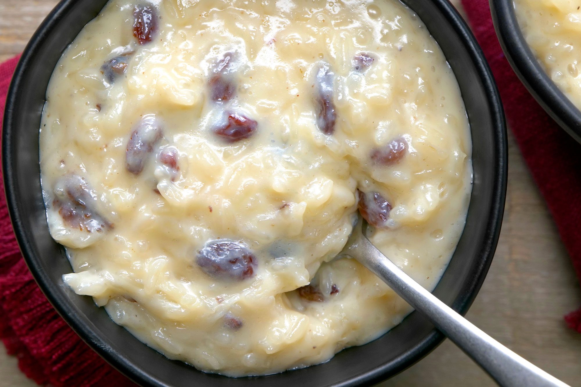 overhead shot of arroz con leche