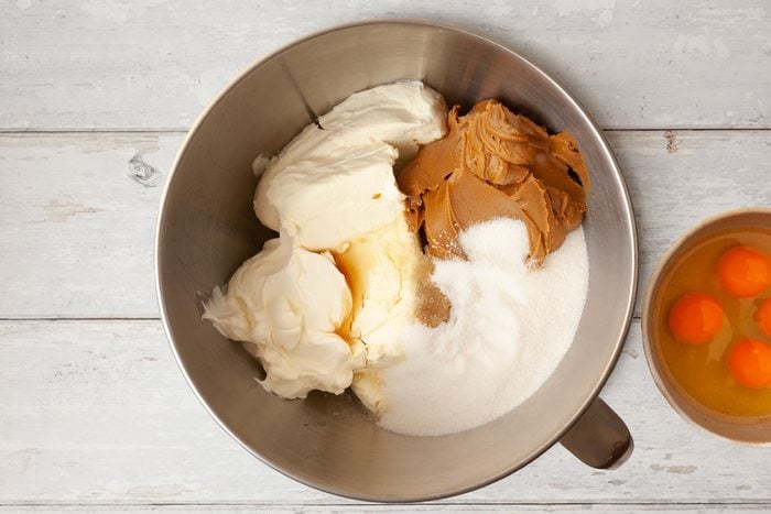 Step 2 of Taste of Home Biscoff Cheesecake is to prepare the fillling