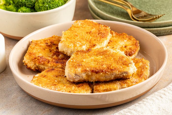 Breaded Pork Chops on a serving plate