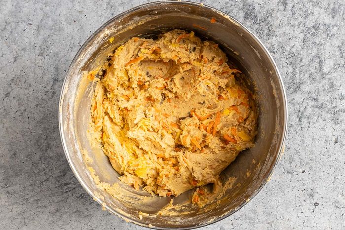 Taste of Home Carrot Cake Cookies photo of adding the carrot, raisins and pineapple.