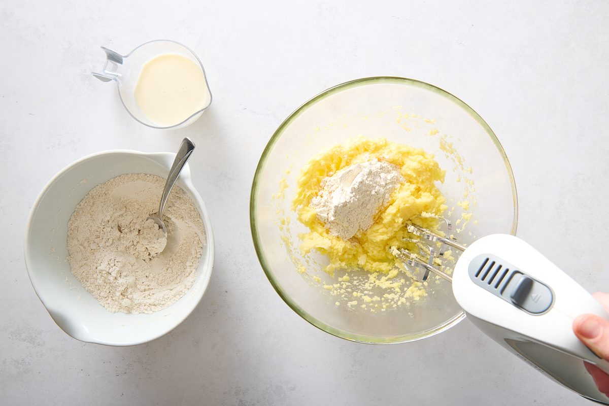 Adding the flour mixture and milk