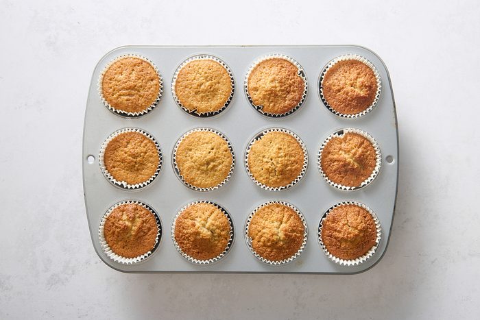 Baked cupcakes in a cupcake tin