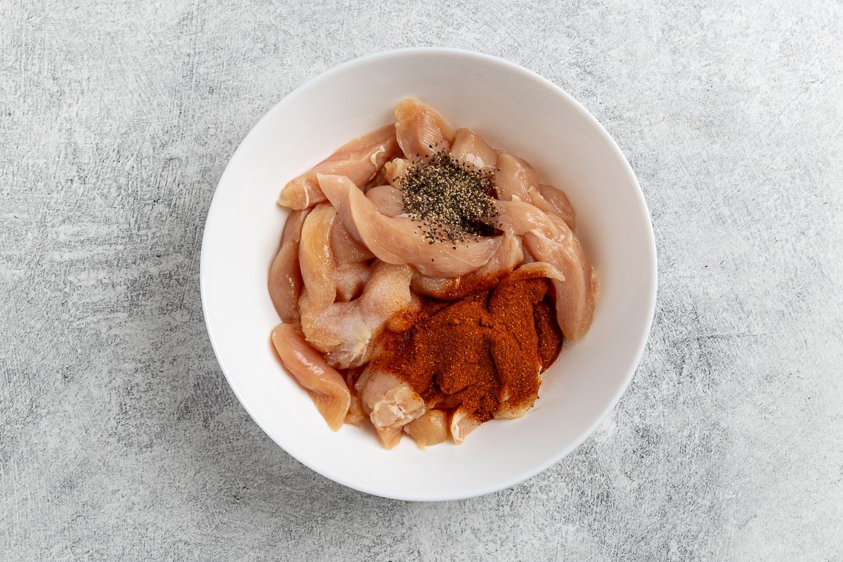 Seasoned Chicken Strips.