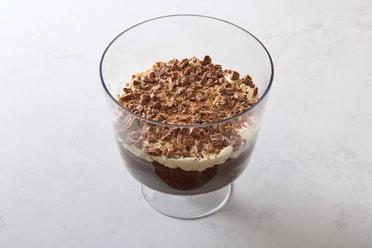 Layering the trifle ingredients