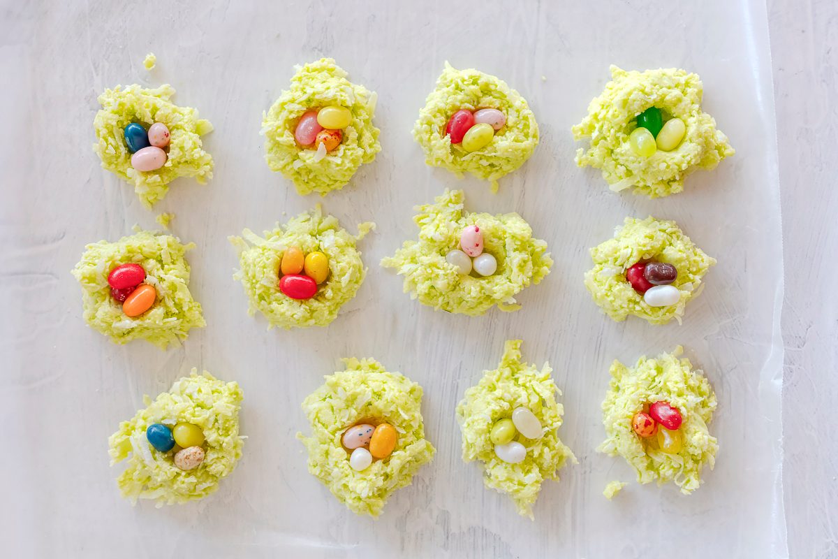 Recipe Photography By Jackie Alpers Of Coconut Nests With Jelly Beans For Taste Of Home.