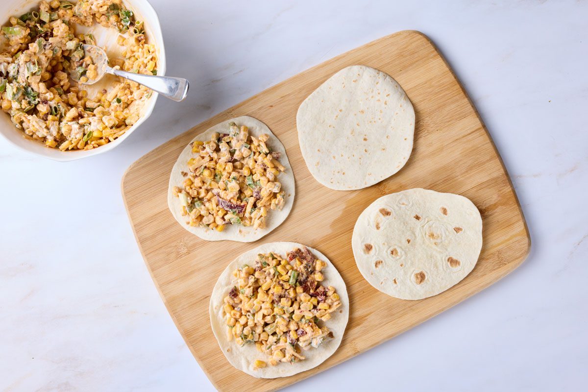 assemble the quesadilla