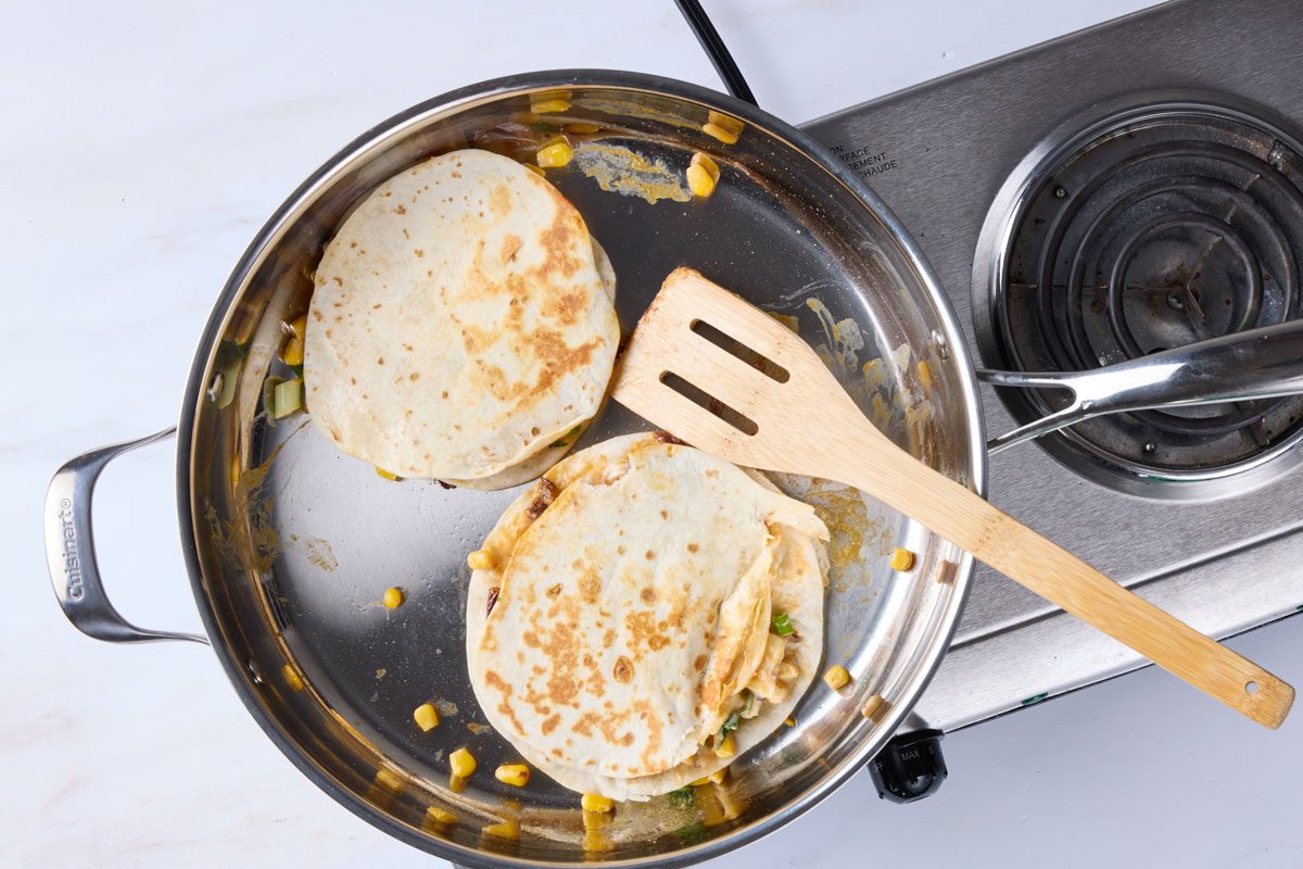 cook the quesadilla