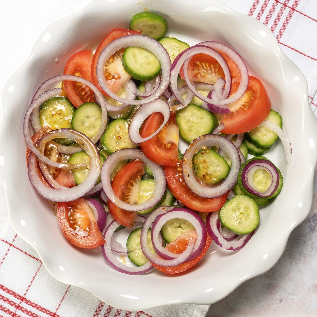Cucumber Tomato Salad with Italian Dressing