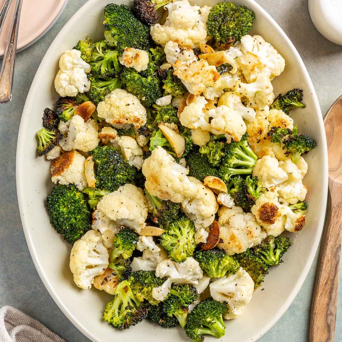 Roasted Broccoli and Cauliflower