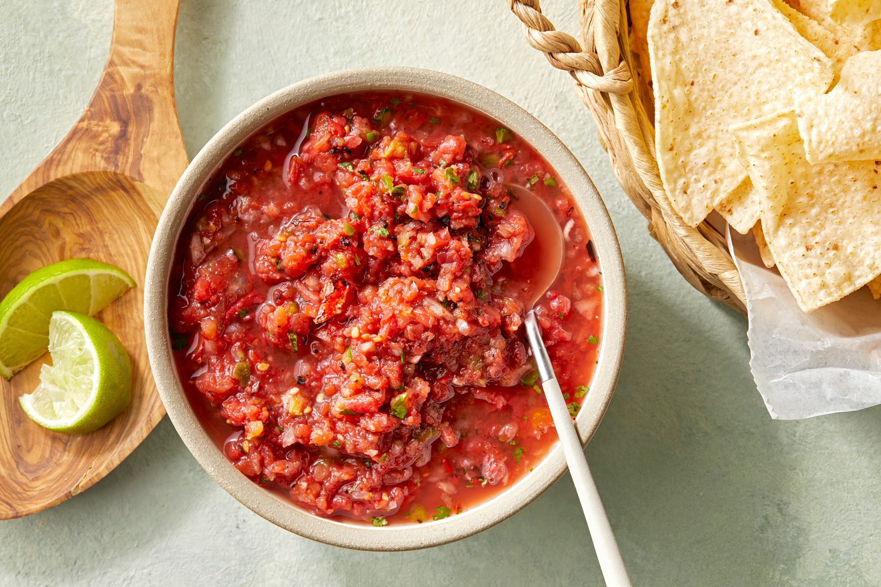 overhead shot of salsa
