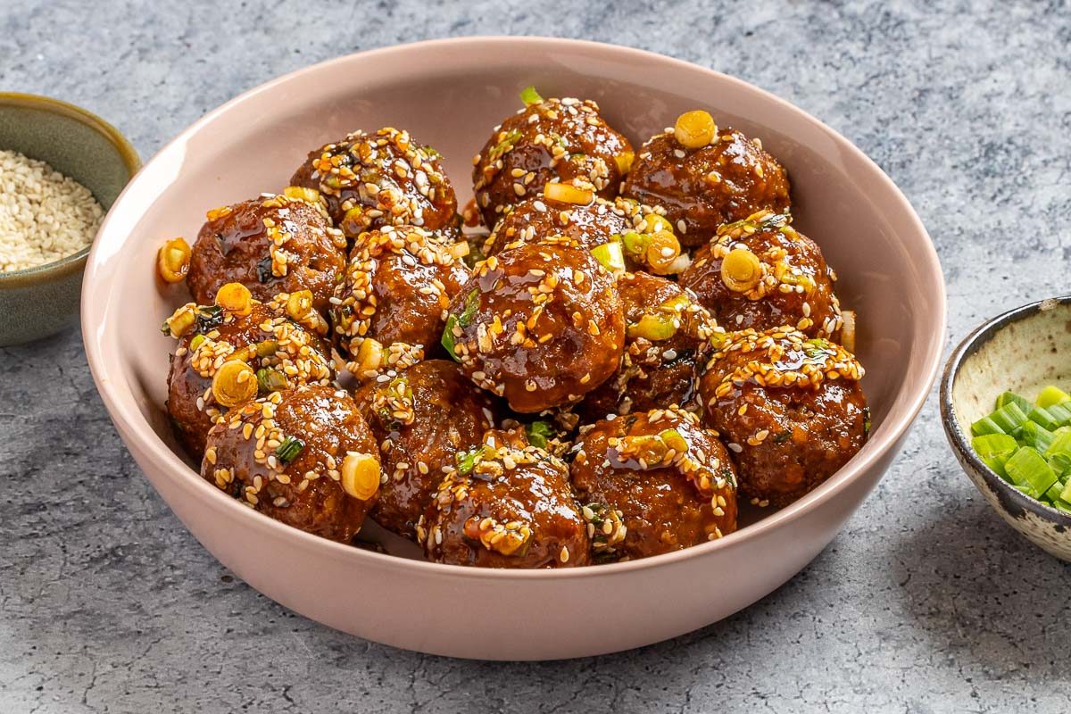 Taste of Home Korean Meatballs photo of the finished recipe.