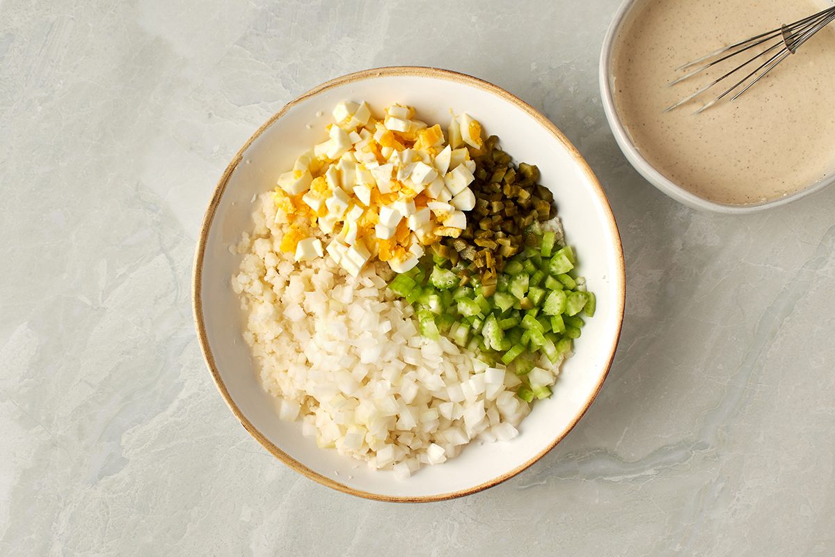 Mix dressing and combine salad ingredients