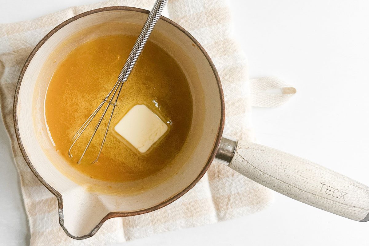 Taste of Home Orange Syrup in a saucepan